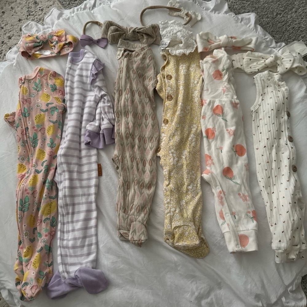 Assorted Floral and Striped Kids One Piece Set